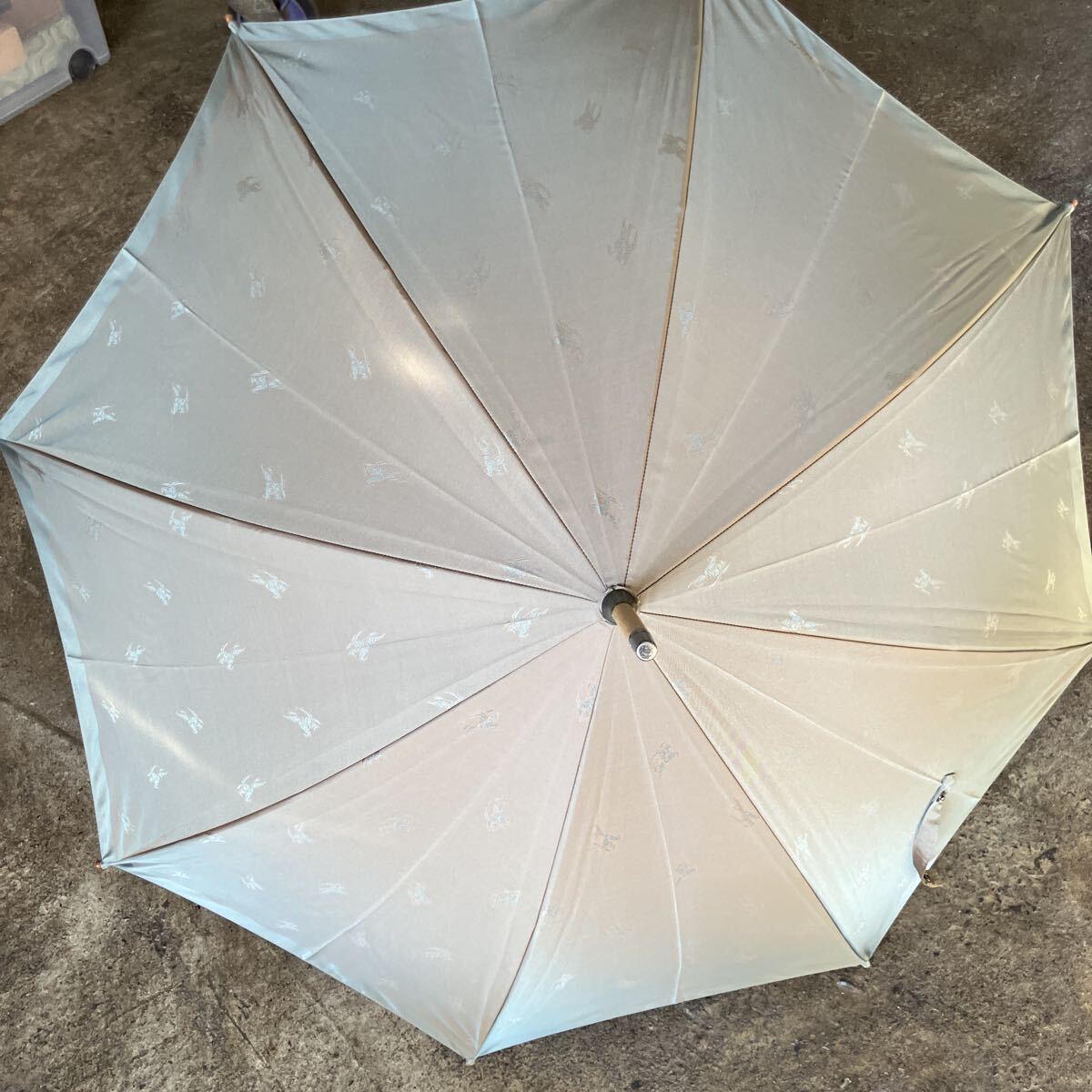 ヴィンテージ Burberrys バーバリー 傘 アンブレラ 木製 シャドウホース 無地 厚手 長傘 雨傘 ブランド 58cm?