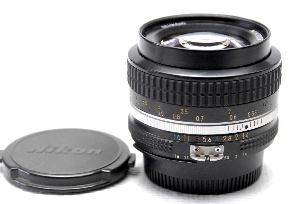 （綺麗）Nikon ニコン 純正 NIKKOR 50mm MF 高級単焦点レンズ 1:1.4 (Ai) 希少・完動品