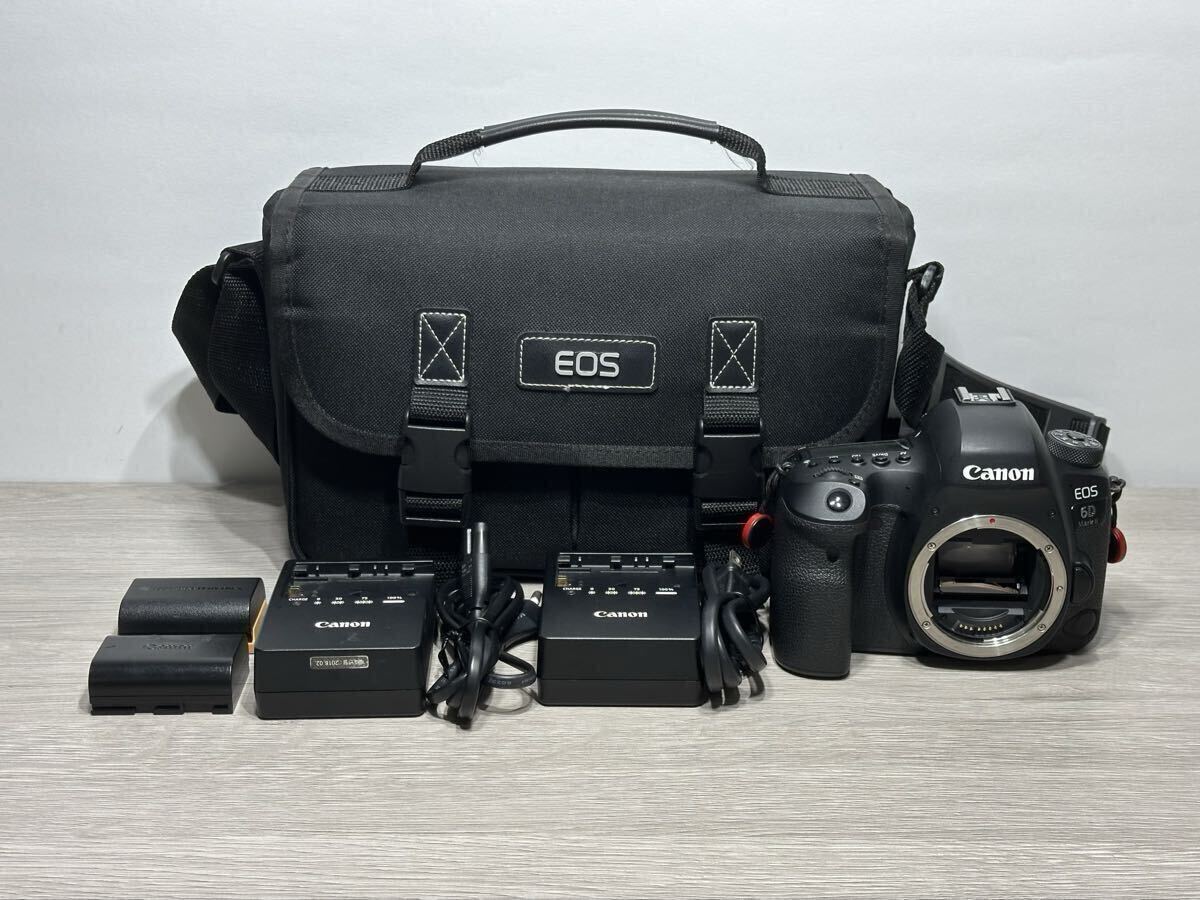 ★ k.920 Canon キヤノン EOS 6D Mark II デジタル一眼レフカメラ ボディ ブラック バッテリー2個 ケース付 ★