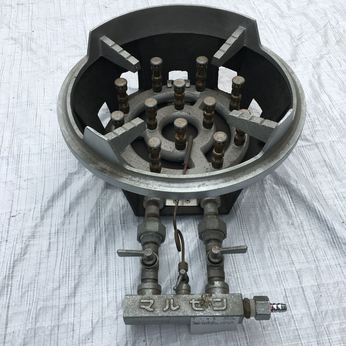 管壱下 マルゼン MG-12 LPガス 業務用 鋳物ガスコンロ ガスバーナー 約15.8㎏ 厨房機器 未使用？保管品 中古として