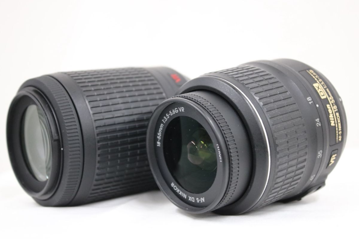 【返品保証】 【2点まとめ売り】ニコン Nikon AF-S NIKKOR 55-200mm G ED 18-55mm G VR e9396
