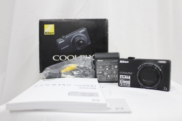 【返品保証】 【元箱付き】ニコン Nikon COOLPIX S6000 ブラック 7x コンパクトデジタルカメラ e9323
