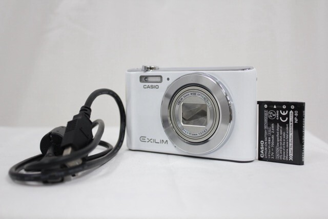 【返品保証】 カシオ Casio EXILIM EX-ZS240 12x ホワイト バッテリー付き コンパクトデジタルカメラ e9291