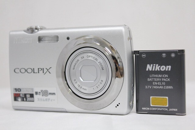 【返品保証】 ニコン Nikon COOLPIX S220 3x バッテリー付き コンパクトデジタルカメラ e9273