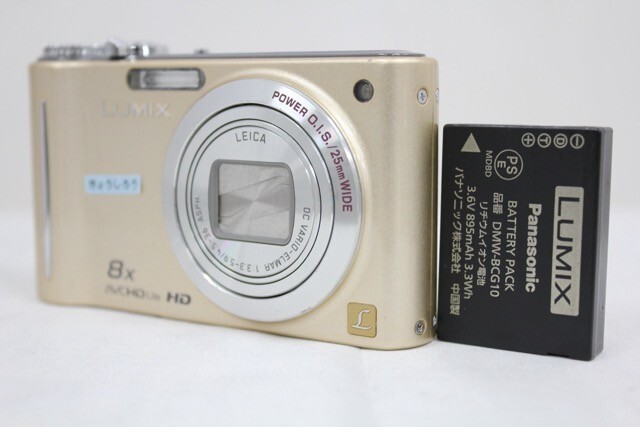 【返品保証】 パナソニック Panasonic LUMIX DMC-ZX3 ゴールド バッテリー付き コンパクトデジタルカメラ e9268