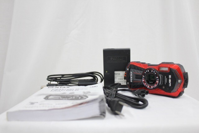 【返品保証】 ペンタックス Pentax Optio WG-II レッド バッテリー チャージャー付き コンパクトデジタルカメラ e9261