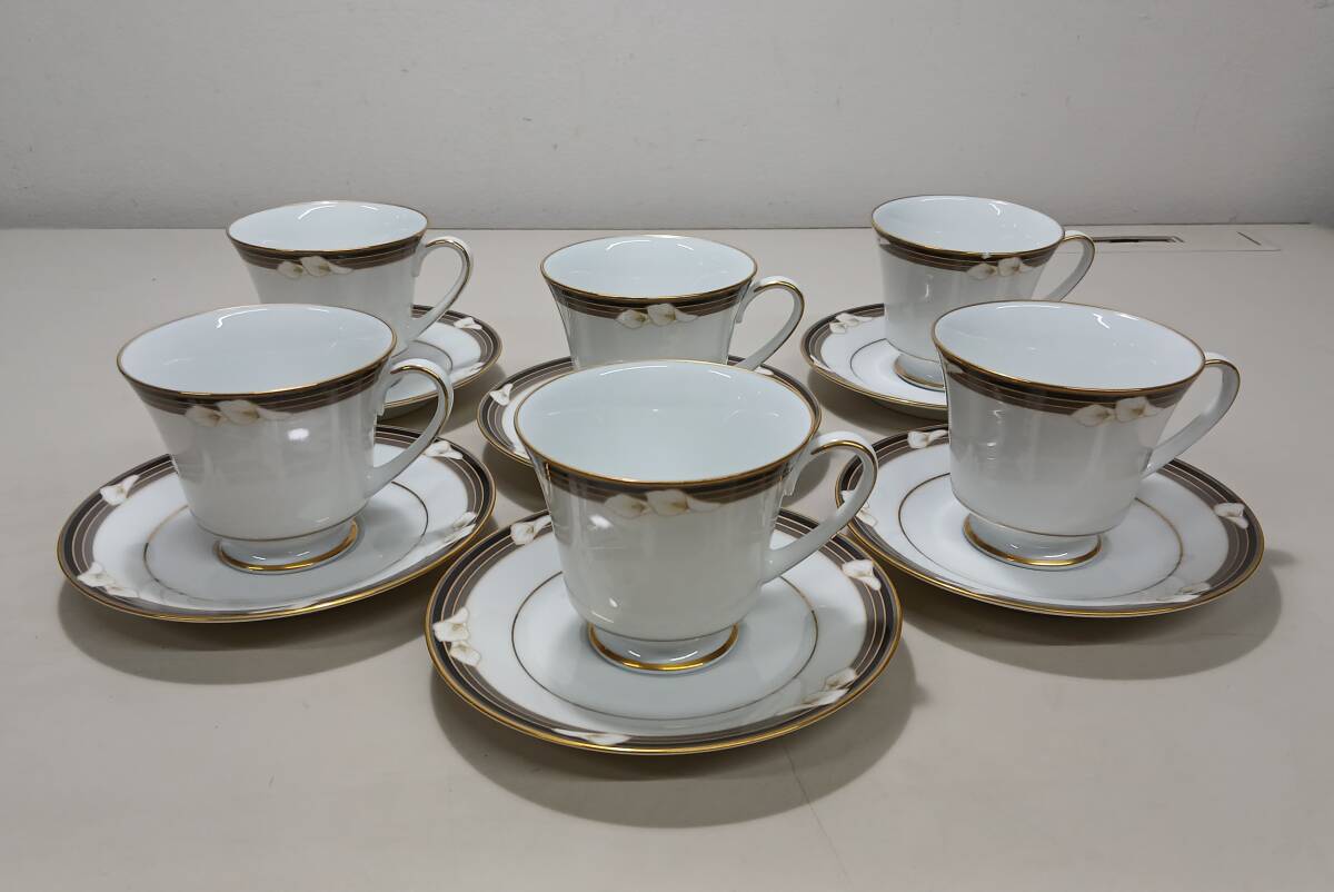 石2603-0312　ノリタケ　エリントン (Ellington)　ティーカップ　ソーサー　セット　ヤ100