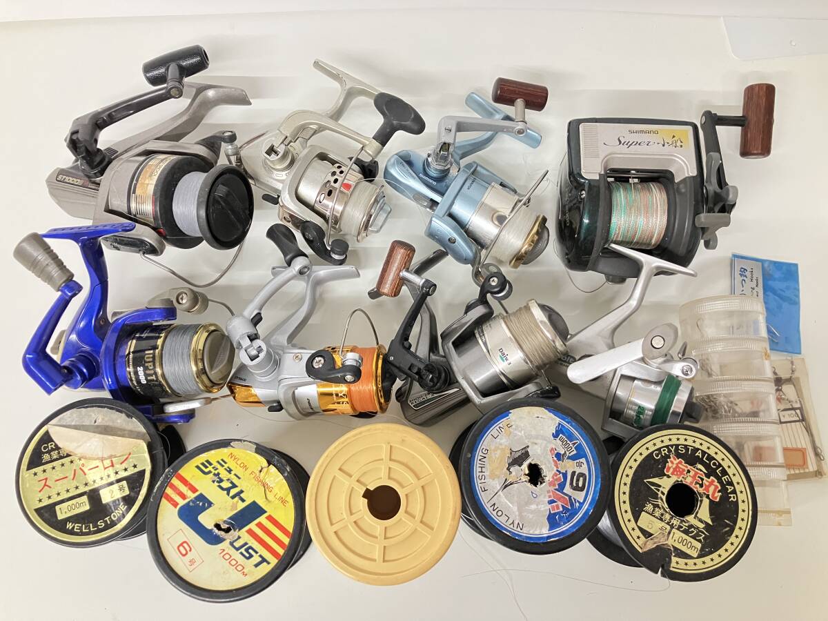 ロ2603-0887　リール まとめ　Daiwa　SHIMANO　Super小船 など　スピニングリール　中古品　ヤ80