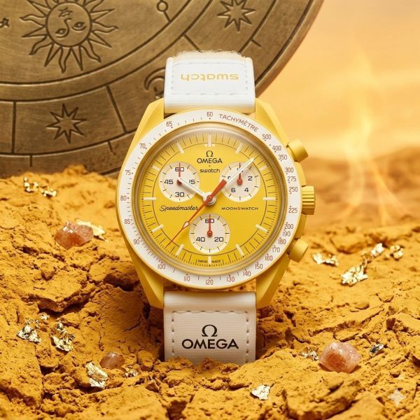 【電池交換済/稼働品/OMEGA × SWATCH】オメガ スウォッチ MoonSwatch Mission to the Sun ミッション トゥ ザ サン クォーツ メンズ腕時計