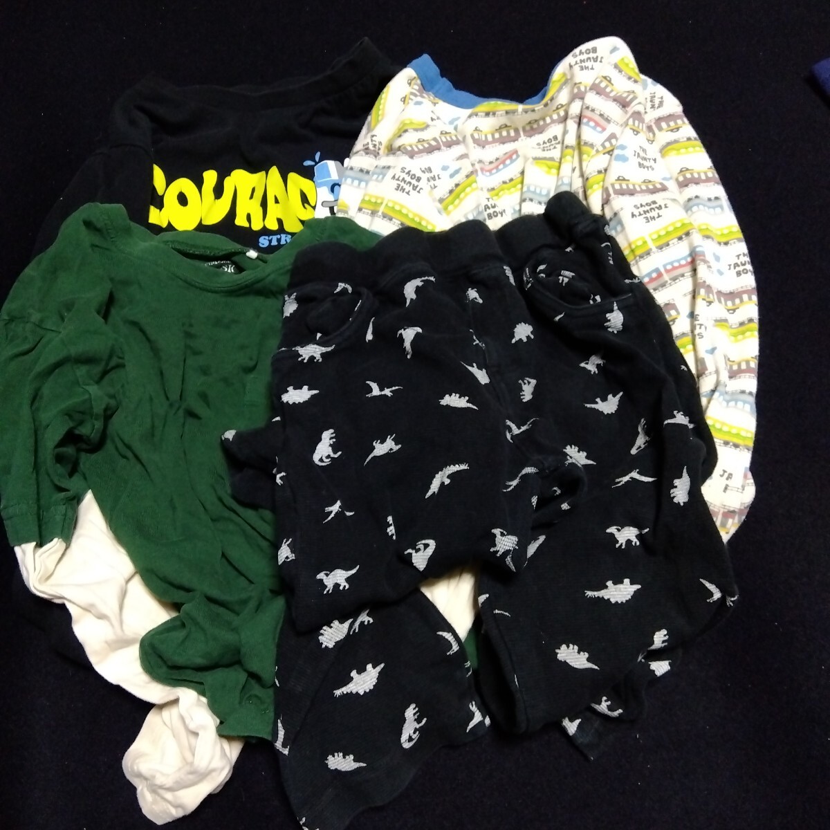子供服 130 4着セット 男の子 キッズ 長袖Tシャツ ズボン 130-11