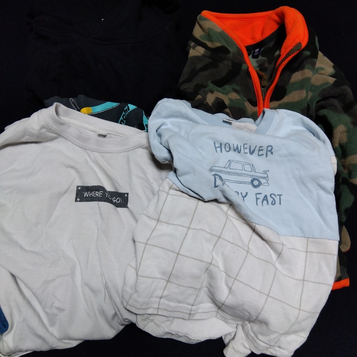 子供服 110 4着セット 長袖 男の子 長袖Tシャツ 上着 パーカー キッズ くるま 110-17