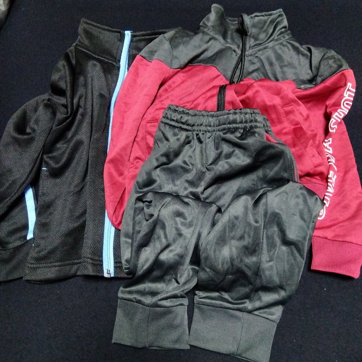【送料無料】 キッズ ジャージ 110 3着セット 赤 青 長袖 子供服 上下セット 110-13