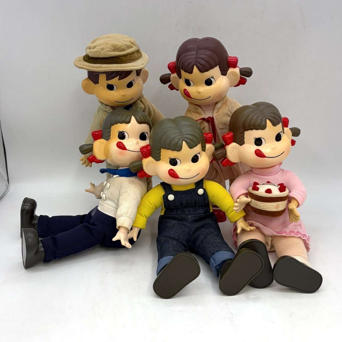 ペコちゃん/ポコちゃん/5点まとめ/昭和レトロ/インテリア/小物/飾り/ぬいぐるみ/人形/置物/おもちゃ/フィギュア/N070
