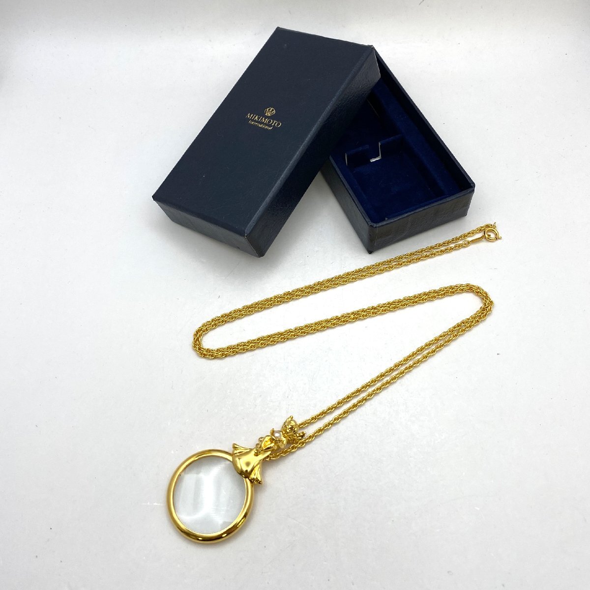 MIKIMOTO/ミキモト/真珠/パール/ルーペ/天使/エンジェル/ゴールドカラー/ネックレス/アクセサリー/ブランド/箱付/H072