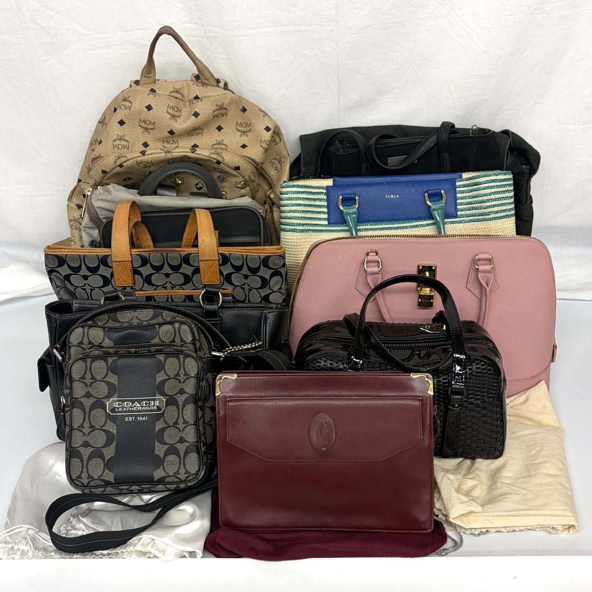 1円～/COACH/Cartier/MCM/PORTER/ANTEPRIMA/etc.../12点/まとめ/レディース/メンズ/ブランド/バッグ/ジャンク/P039
