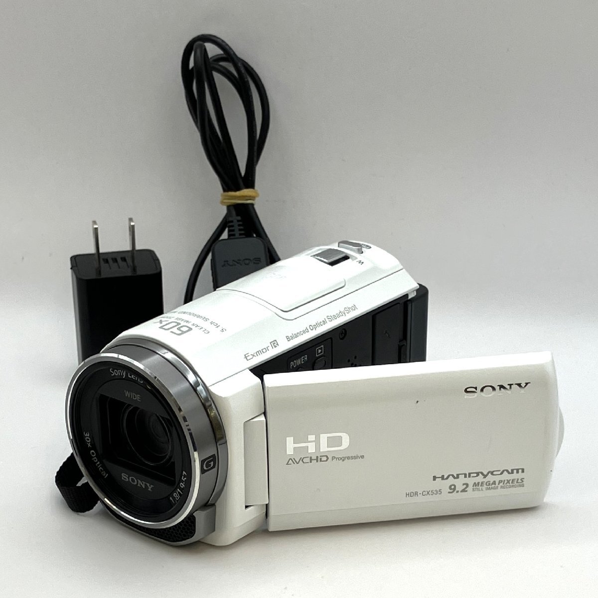 1円～/SONY/ソニー/HANDYCAM/HDR-CX535/ホワイトカラー/付属品付/デジタルビデオカメラ/ビデオカメラ/動作確認済/ジャンク/K102