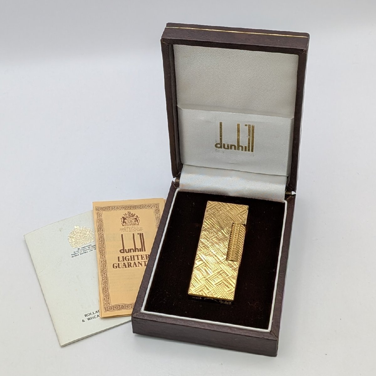 1円～/dunhill/ダンヒル/ローラー/ゴールドカラー/箱付/ガスライター/煙草/喫煙具/喫煙グッズ/コレクション/ジャンク/L093