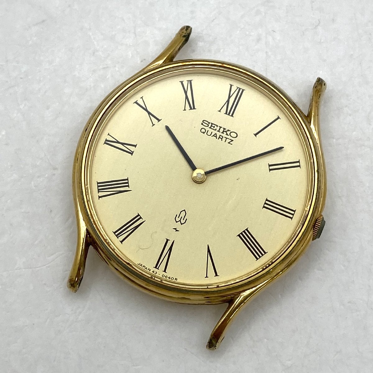 SEIKO/セイコー/43-0091/2針/ローマン/ゴールドカラー/ラウンド/クォーツ/メンズ腕時計/ジャンク/H075