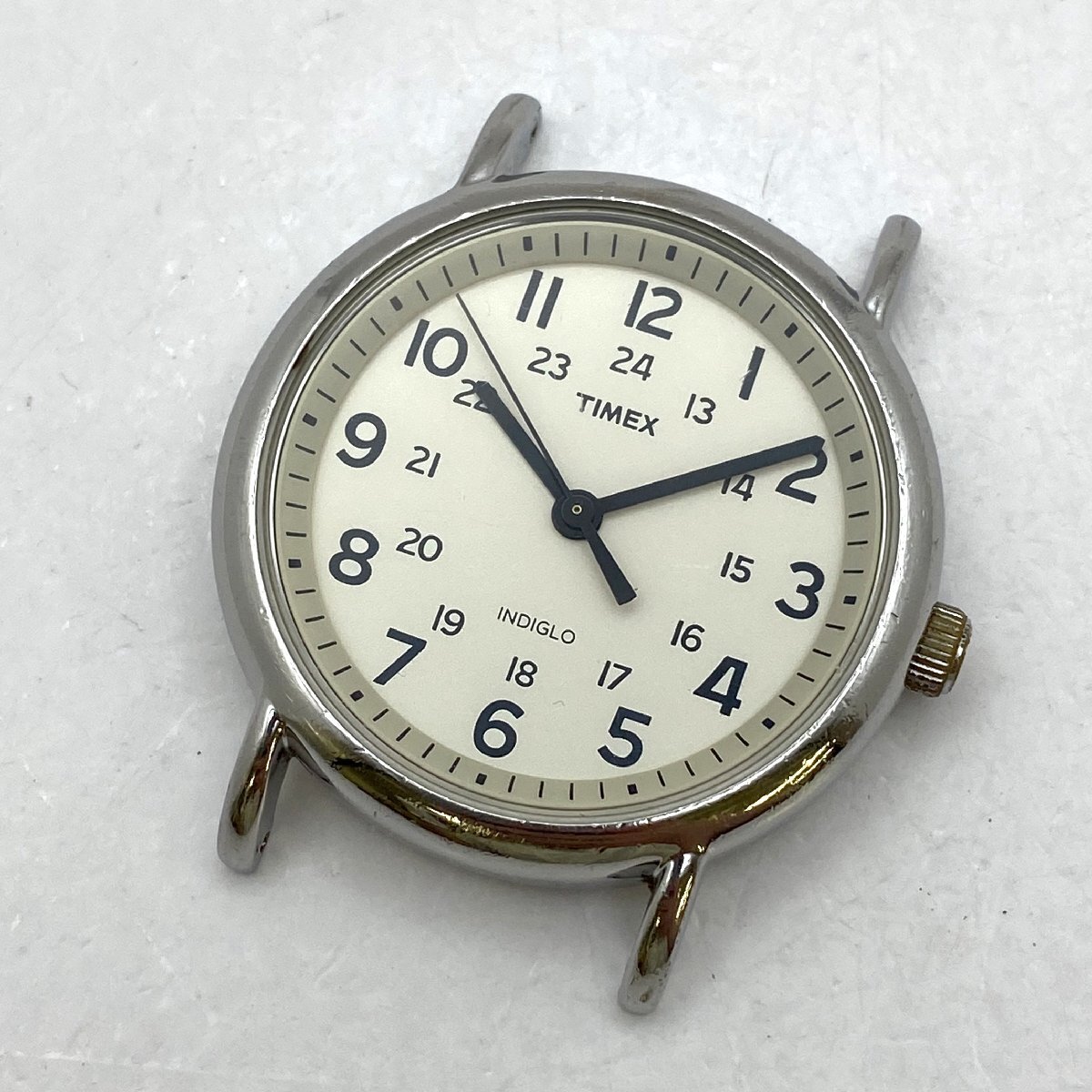 TIMEX/タイメックス/INDIGLO/3針/白系文字盤/シルバーカラー/WR 30M/クォーツ/メンズ腕時計/ジャンク/H096