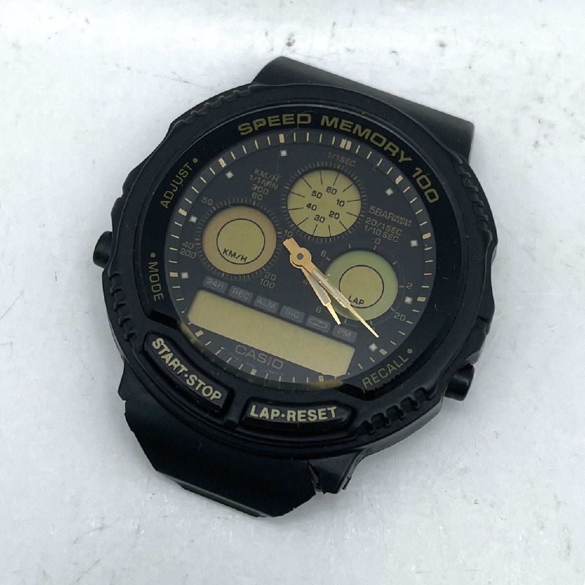 CASIO/カシオ/SPEED MEMORY 100/AW-20/2針/ブラック文字盤/ブラックカラー/5BAR/デジアナ/クォーツ/メンズ腕時計/ジャンク/R174