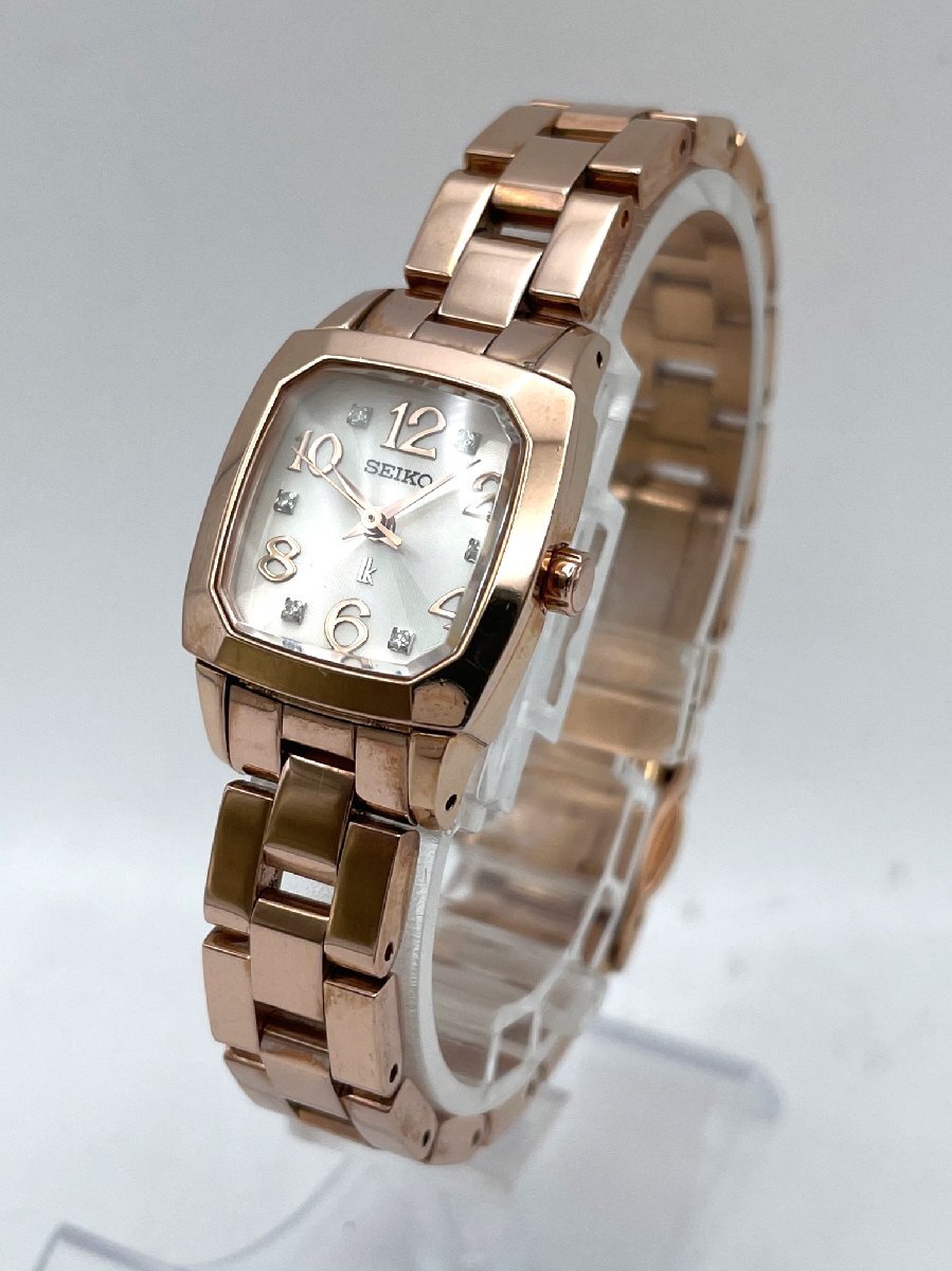 SEIKO/セイコー/LUKIA/ルキア/1F21-0BC0/3針/ゴールド系文字盤/ローズゴールドカラー/スクエア/クォーツ/レディース腕時計/ジャンク/R124