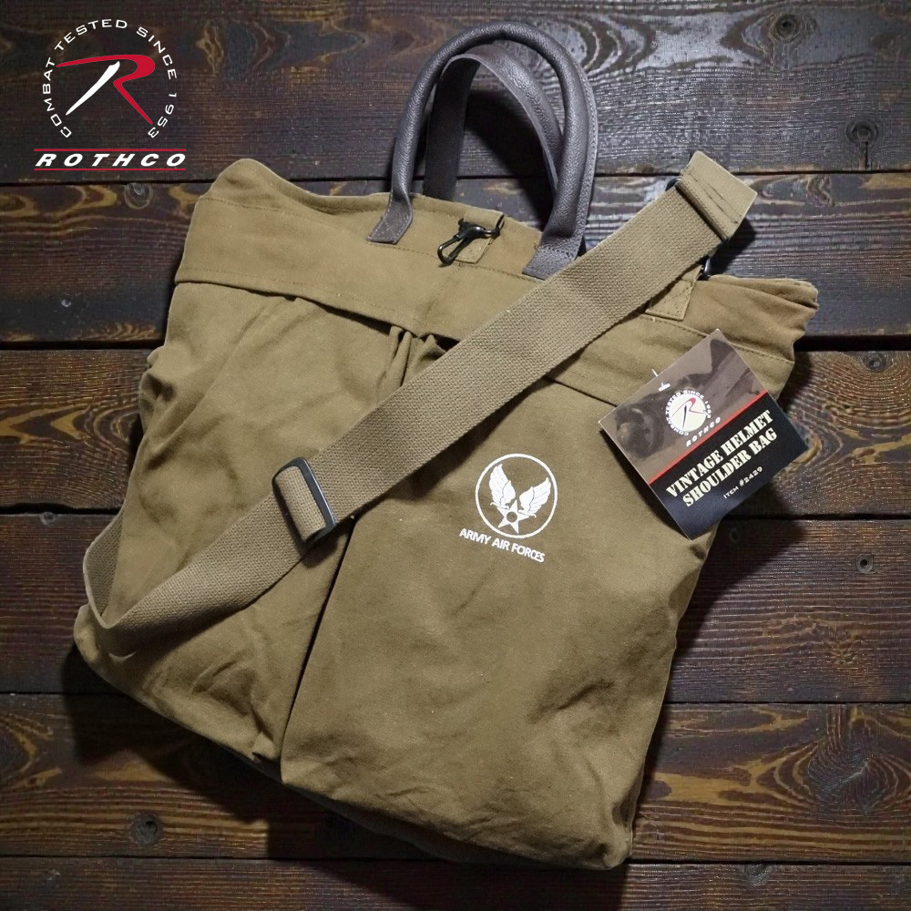 US AIRFORCE ヘルメットバッグ ミリタリー ROTHCO ロスコ ビンテージ キャンバス地 ショルダーバッグ オリーブ
