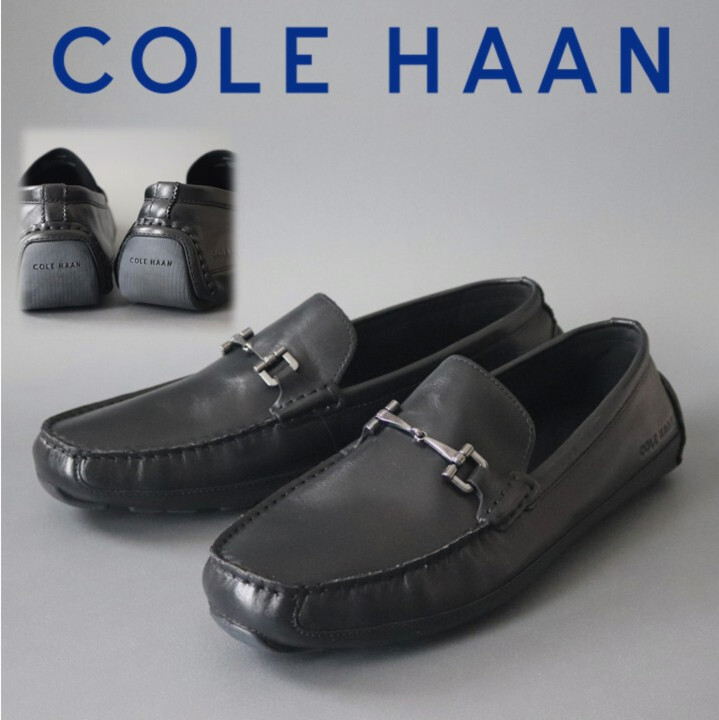 37,400円新品箱付き【COLE HAAN コールハーン】牛革 ワイアット ビット ドライバーシューズ 黒 10.5(28cm) v8171