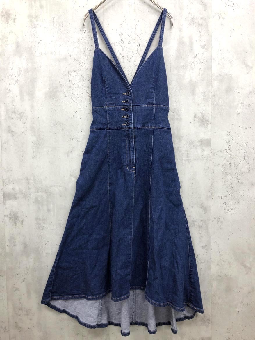 JILL by JILL STUART ジルバイジルスチュアート 125-0140616 ストラップ デニム ワンピース sizeS/ブルー ■■ レディース □