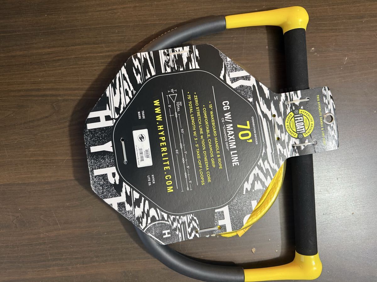 新品　正規品　ハイパーライトCG W/ MAXIM LINE 15 WAKEBOARD HANDLE & ROPE CHAMOIS GRIP ZERO STRETCH LINE 75' TOTAL LENGTH