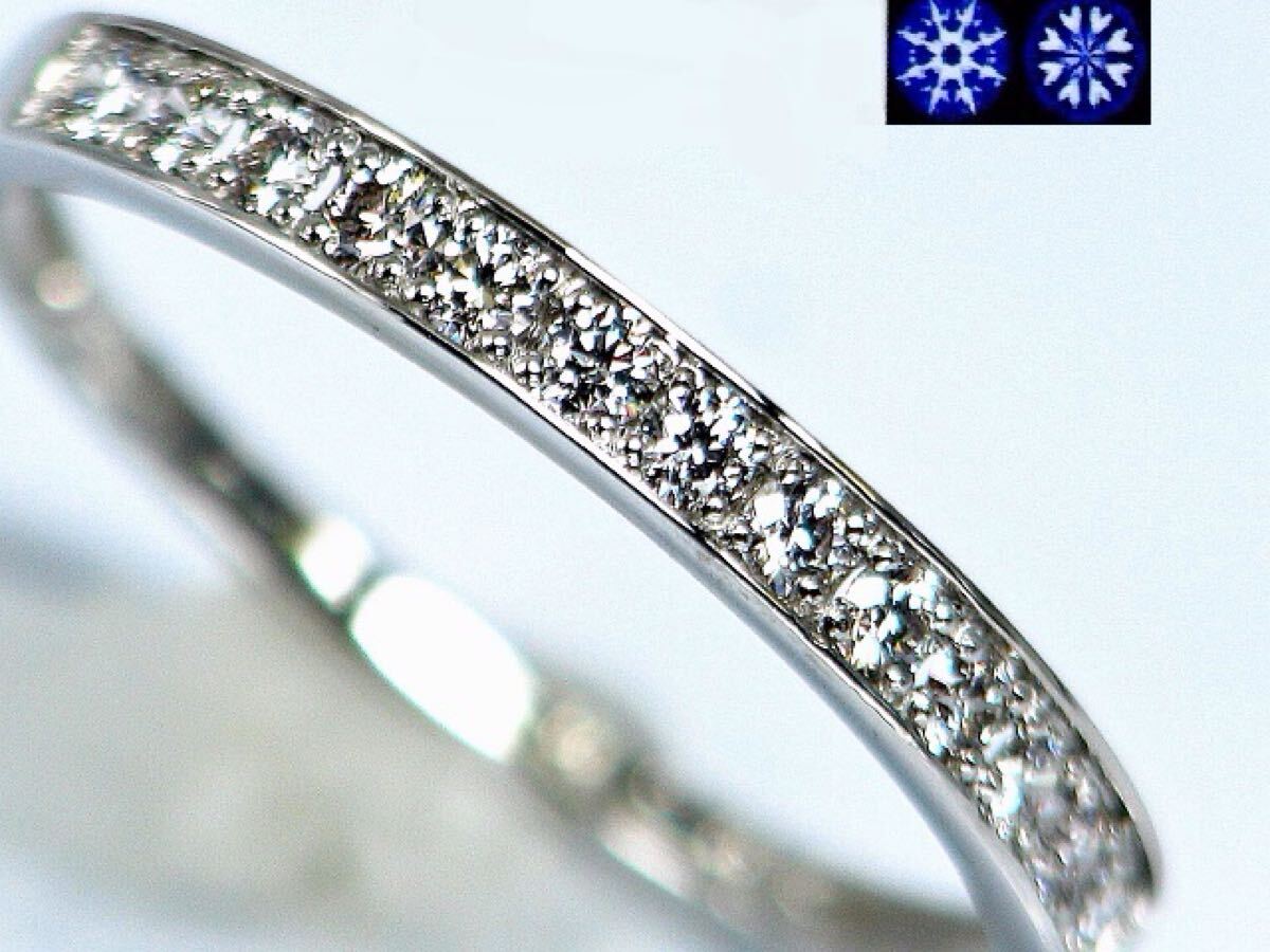 【宝石屋本舗】0.20ct　ハート＆キューピット　天然ダイヤモンド　PT950　エタニティリング（宝石鑑別カード付）
