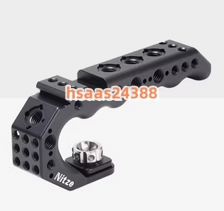 Nitzeカメラトップハンドル、ARRI位置決めピン付き、ARRIトップハンドル、コールドシューアダプター、複数の取り付け穴 - PA28-BK