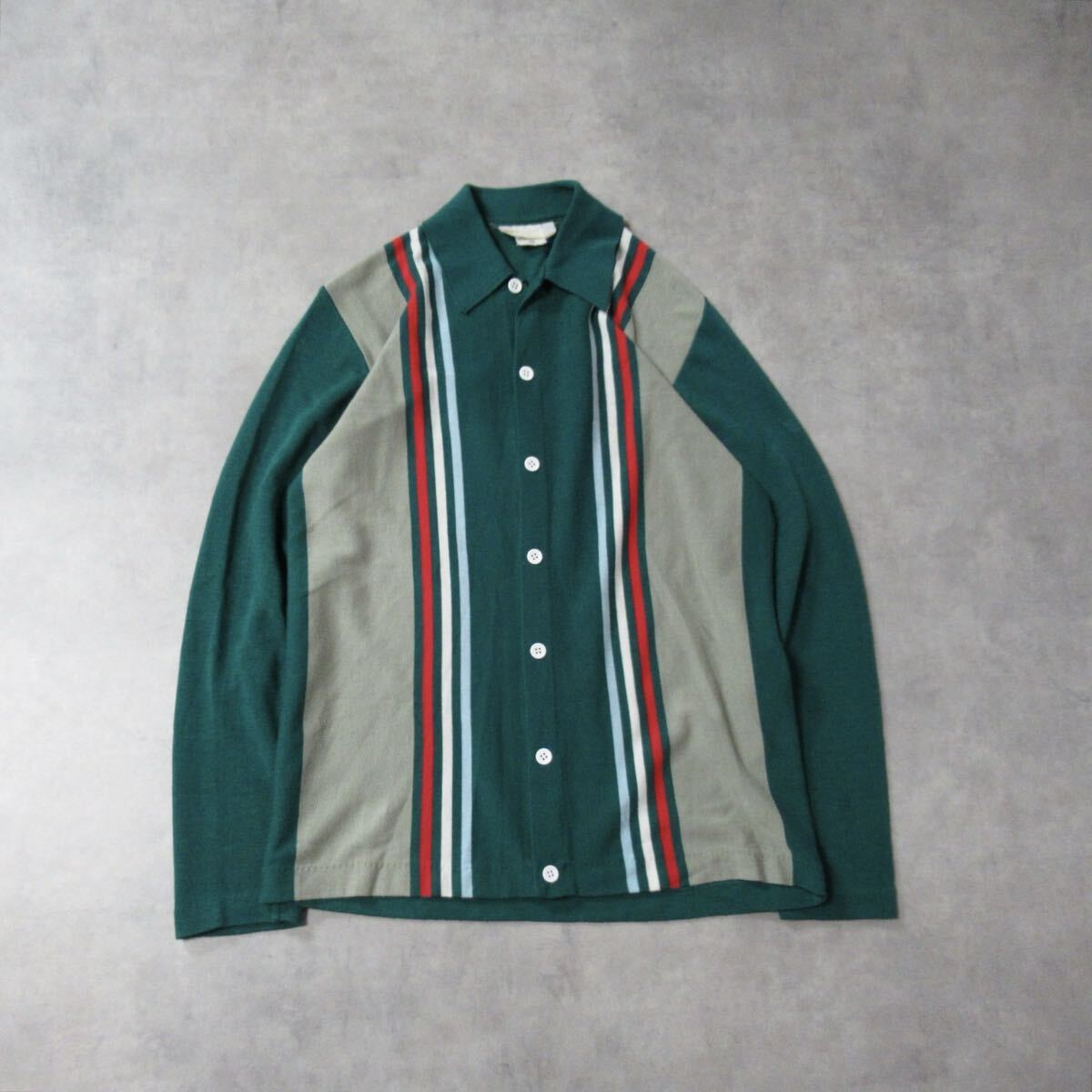 【 VINTAGE 】 / 1990s ヴィンテージ ブラジル製 ニット シャツ グリーン 長袖シャツ メンズ ユニセックス カジュアル トップス 古着