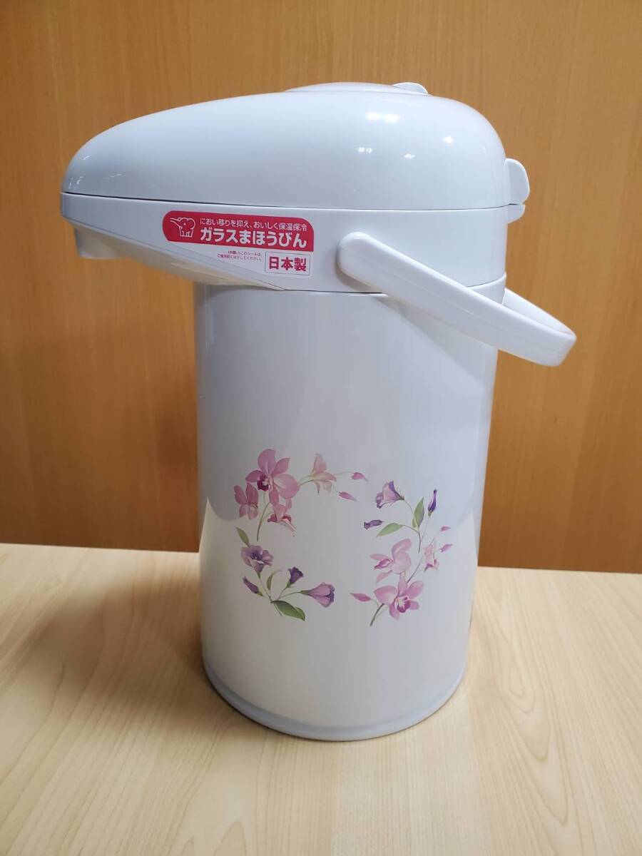 【未使用】ZOJIRUSHI ガラスマホービン AB-RC30-FW 3.0L 押すだけポット 撮影用に開封済み ♯529