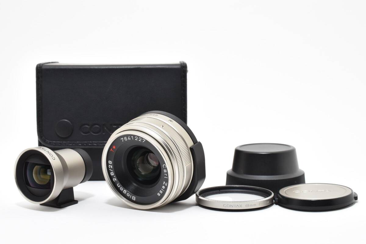【美品】 CONTAX コンタックス Biogon 28mm F2.8 / CONTAX GF-21mm ファインダー ケース付き 【動作確認済み】 #2816521