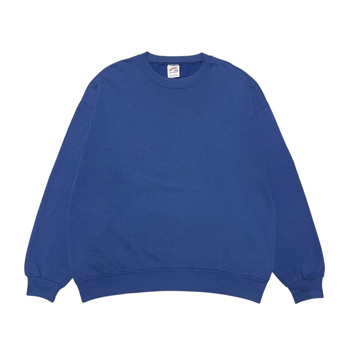 80s 90s JERZEES ジャージーズ　ビンテージ　青　無地　トレーナー　スウェット　XL USA製　VINTAGE