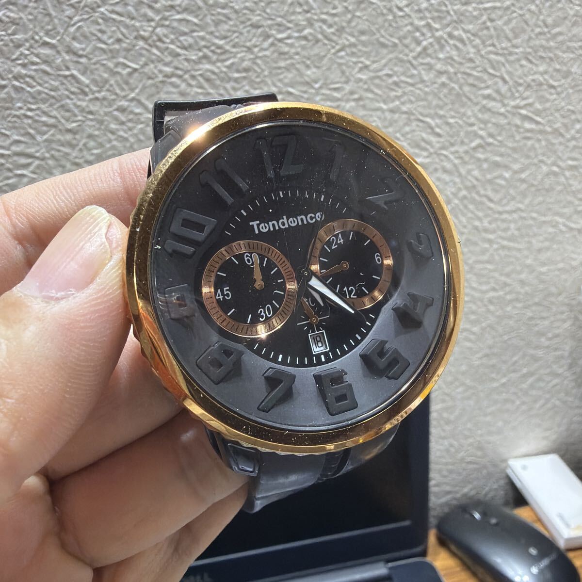 Tendence Gulliver Black/G old 腕時計　美品　稼働品