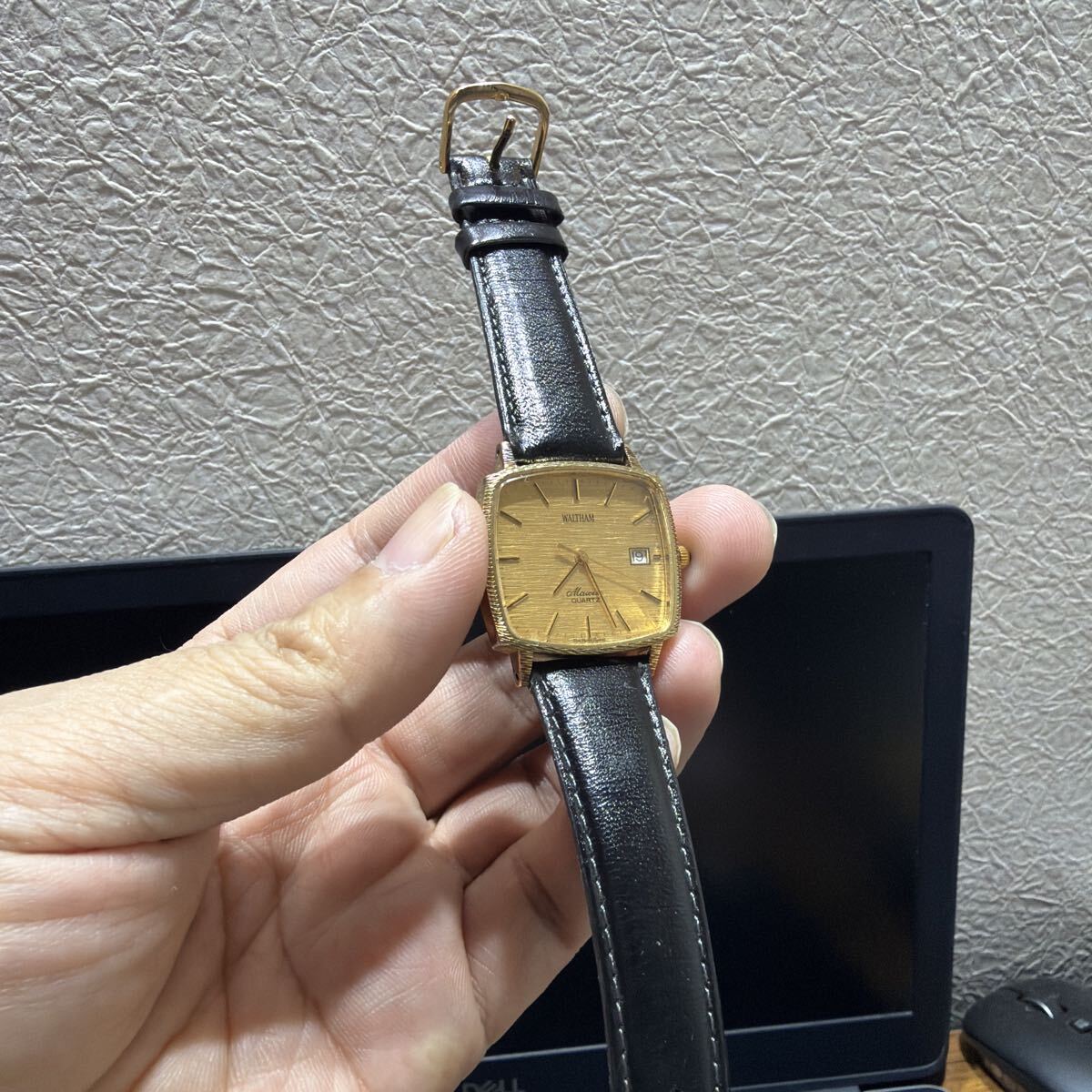 ウォルサム/クオーツ/ゴールド文字盤　現状品　ジャンク