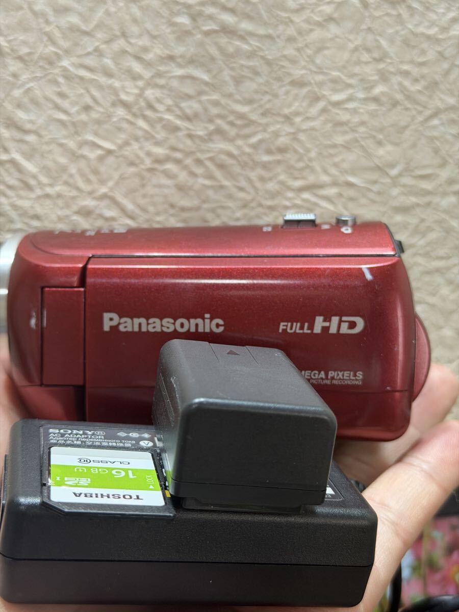 デジタルビデオカメラ Panasonic パナソニック HC-V210M バッテリー　SDカード　16GB アダプター　付き　動作品