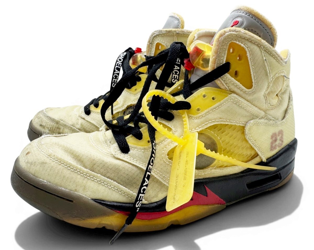 NIKE × OFF-WHITE ナイキ オフホワイト AIR JORDAN 5 RETRO SP エアジョーダン5 セイル DH8565-100