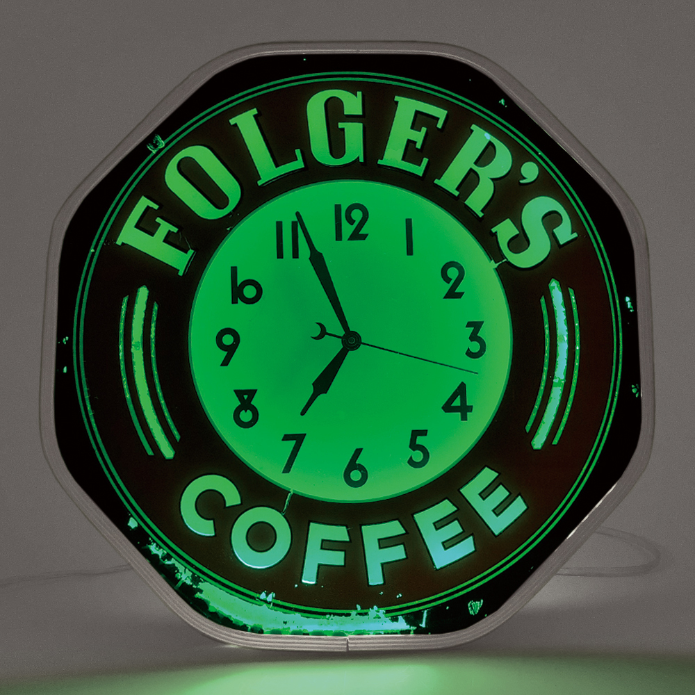 ☆Neon Product社製　FLOGER'S COFFEE GREEN ネオンクロック　ネオンサイン☆
