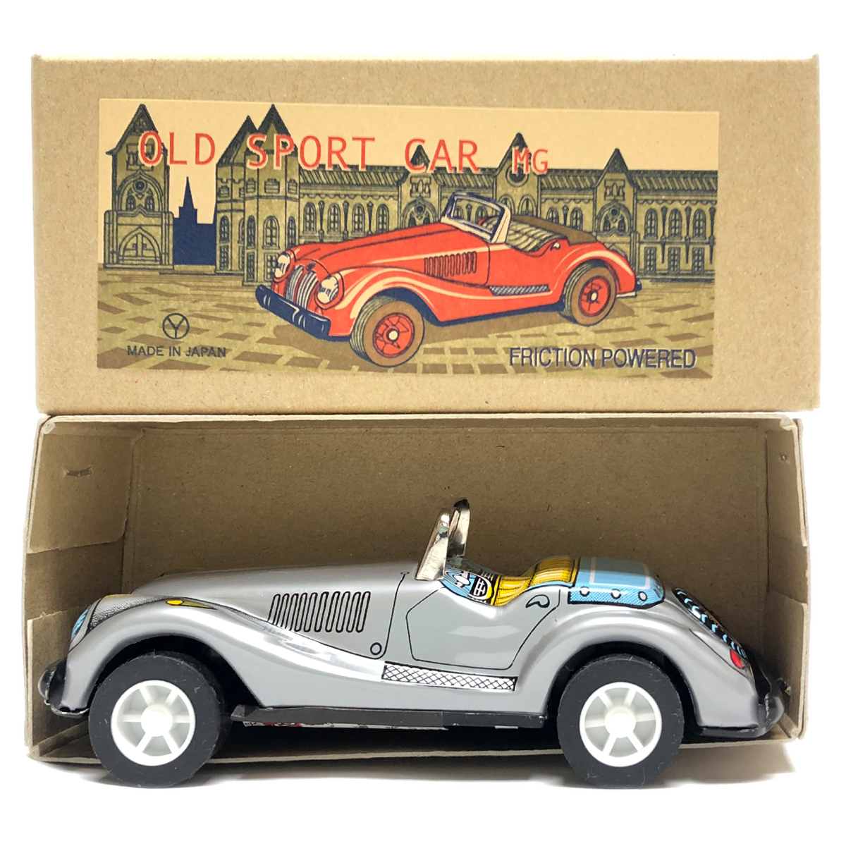★Friction Powered METAL TOY Old Sport Car フリクションオールドスポーツカー　Silver★PSTT027-1
