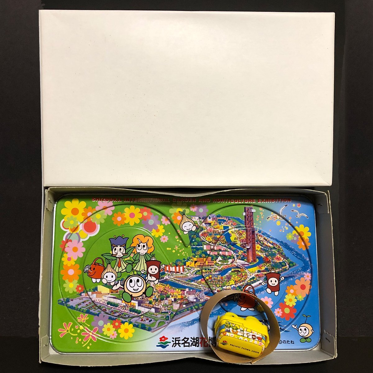 ★三幸製作所 ブリキの板レール 2004浜名湖花博「パシフィックフローラ2004」ポコポコ電気自動車 WIND-UP HANAHAKU E/Car SET★BCTT122-4