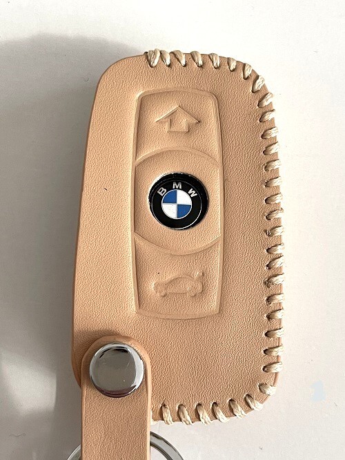 牛革ジャストフィット BMW スマートキーケース Eシリーズ ベージュ色 BMW キーケース BMW E キーケース 1