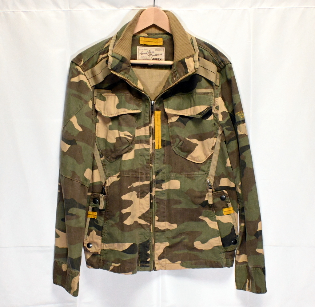 AVIREX ミリタリージャケット メンズ サイズL カモフラージュ柄