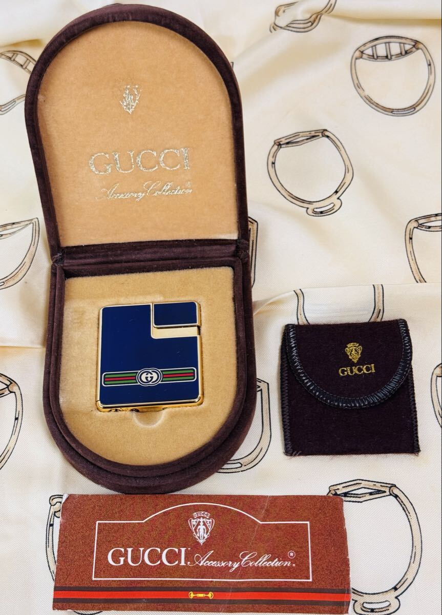  GUCCI グッチ シェリーライン 「〈オールドグッチ」 ガスライター ケース入