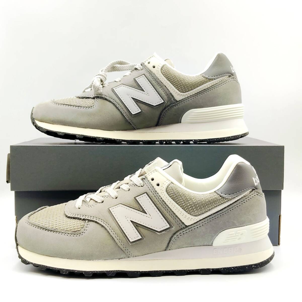 ◇【未使用品】new balance U574SNV GRY 27.0cm ニューバランス グレー スニーカー スエード/メッシュ 箱付き