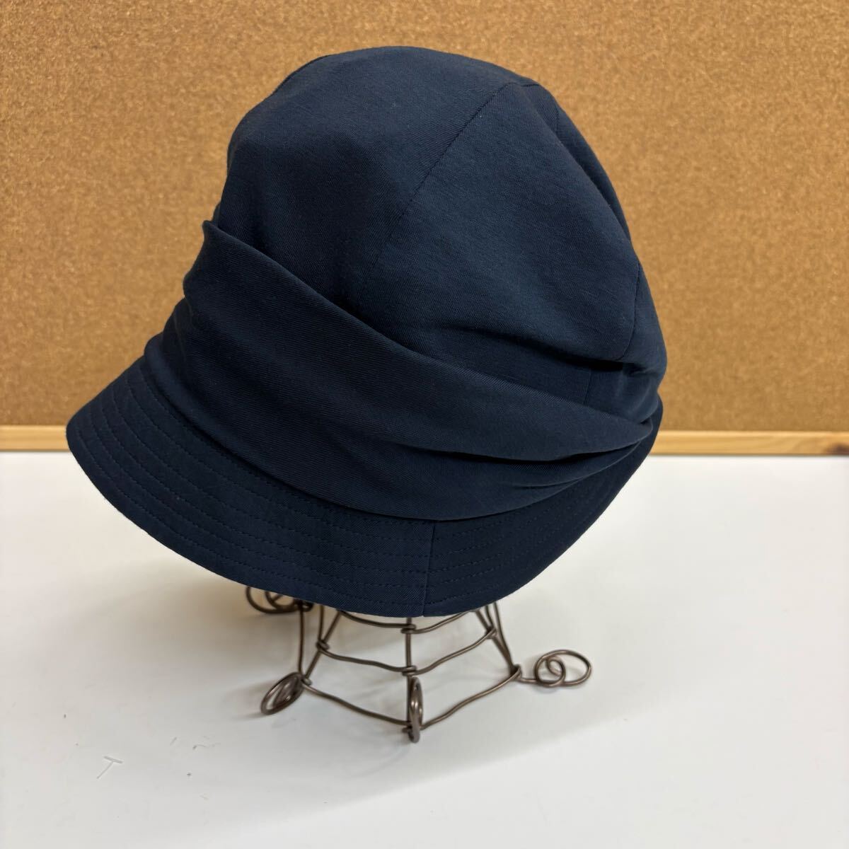 ネイビーカラー　ドレープ　ハット/M　57.5ｃｍ/キャスケット
