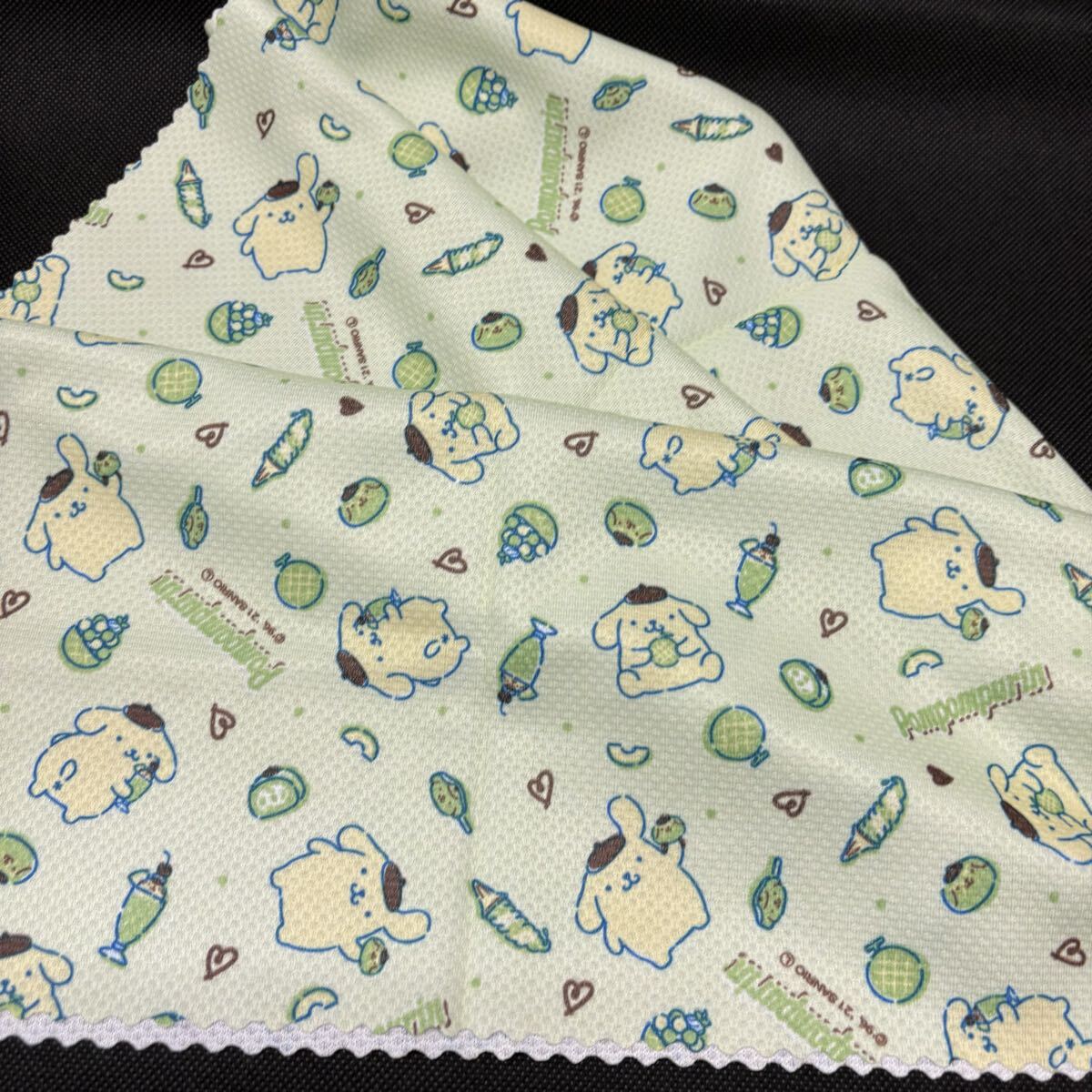 サンリオ柄★冷感ニットクロス/30×100ｃｍ/クールマルチクロス/冷感タオル/ライトグリーン　ポムポムプリン