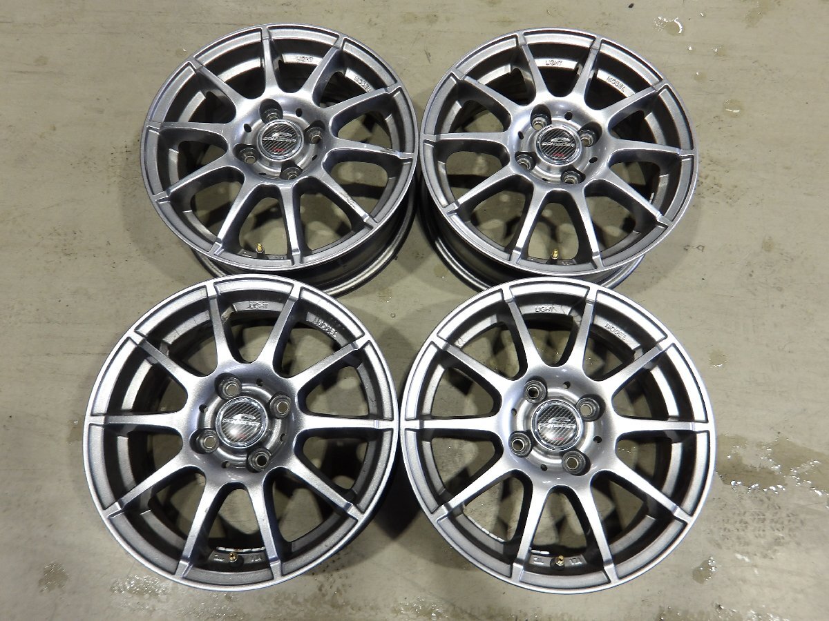 (R08/03/3-1) Φ 14インチ / 社外アルミホイール / A-TECH / シュナイダー / 14Ｘ5.5J+48 / 4Ｈ PCD100 / 4本 / 中古