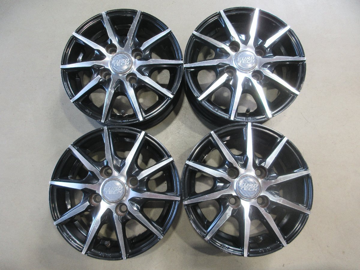 (R08/03/12) ■12インチ 社外アルミホイール / MID ユーロテック / 12X4.00B+42 / 4H PCD100 / 4本 / 中古